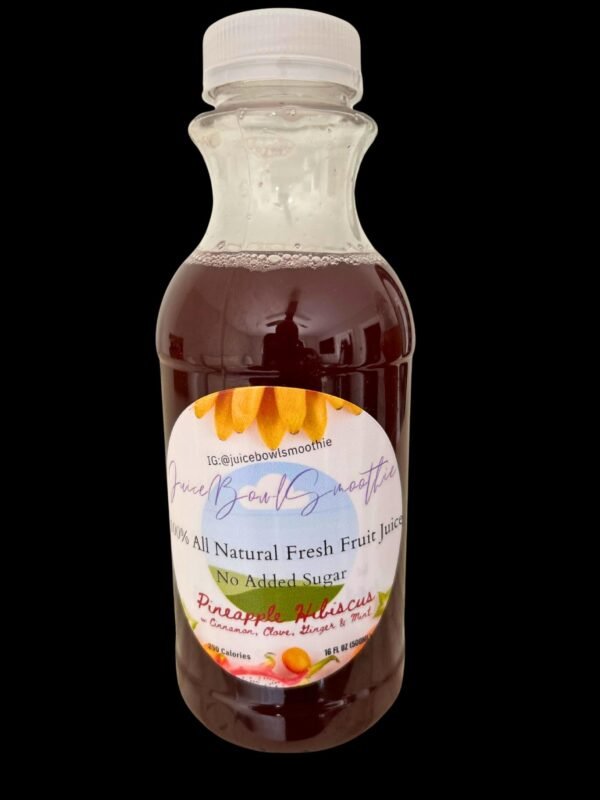 All Natural No Sugar Added Organic Pineapple Hibiscus Ginger, Mint, Cinnamon, and Clove Tea Sweetened with Natural Honey